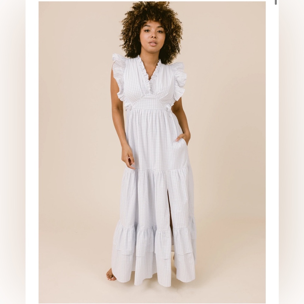 LAROQUE MARLOWE DRESS - BLUE WINDOW PANE